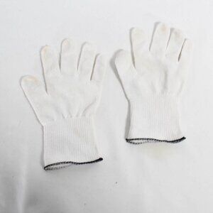 Used White Stretch Gloves - Standard Adult Size, Cotton Blend